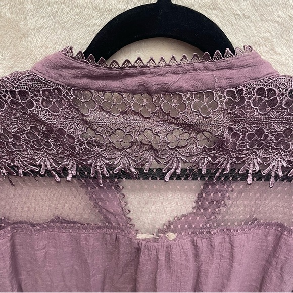 Perch Blu Pepper women’s purple blouse dainty lace size 3X boho coquette - Picture 3 of 9